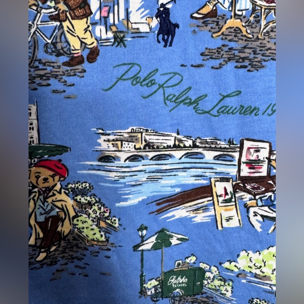Ralph Lauren Polo Bear Paris-Print Cotton Jersey Tee Boys XL - Picture 9 of 10